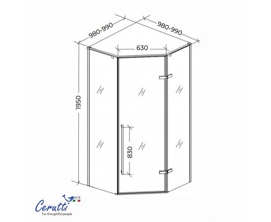 Душевое ограждение Ceruttispa, C2AF 100x100x195 см_, изображение 7