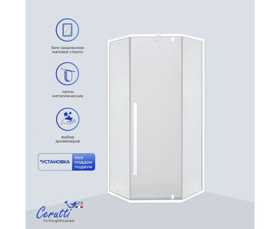 Душевое ограждение Ceruttispa C3AWF 90x90x195 см_, изображение 4