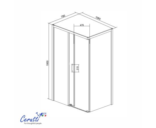 Душевое ограждение Ceruttispa VITO110 110x80x195 см_, изображение 5