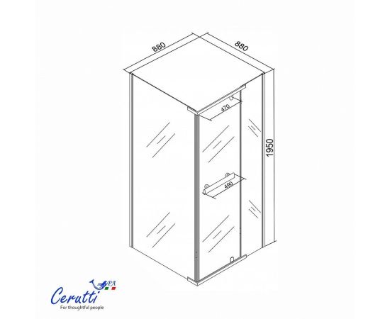 Душевое ограждение Ceruttispa MIMI ZQ91BF 90x90x195 см_, изображение 8