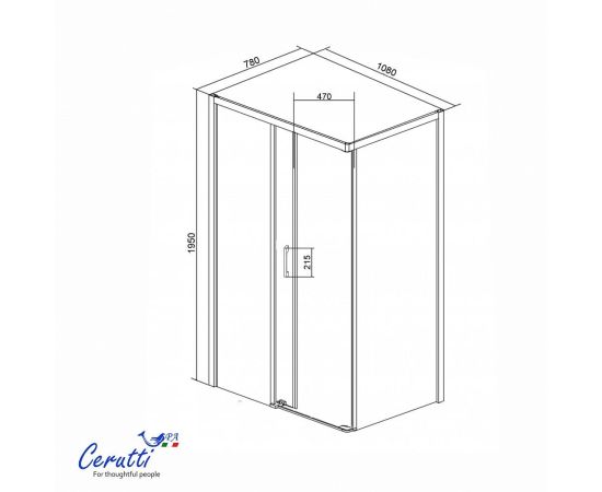 Душевое ограждение Ceruttispa VITO110BF 80x110x195 см_, изображение 2