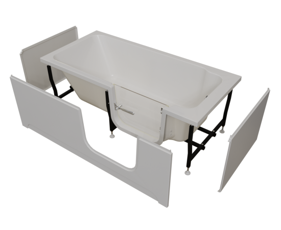 Ванна TIMO INGRID1680-SET 1680х800х610 в сборе на раме с экраном_, изображение 2