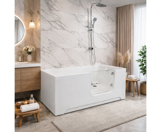 Ванна TIMO INGRID1680-SET 1680х800х610 в сборе на раме с экраном_
