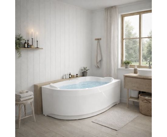 Ванна TIMO LINNA149R-SET 1490х960х690 в сборе на раме с экраном_, изображение 4