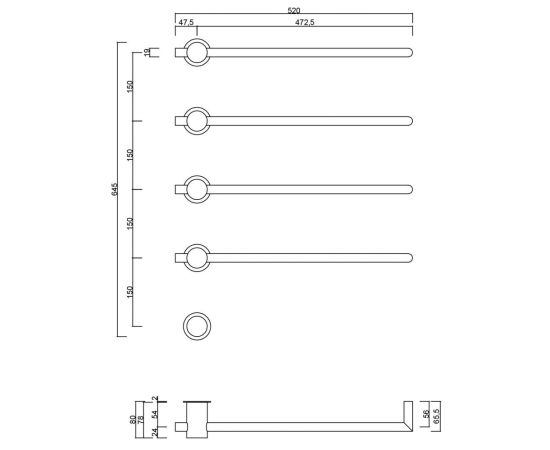 Полотенцесушитель электрический ABBER Charme AH4004MW белый матовый_, изображение 4