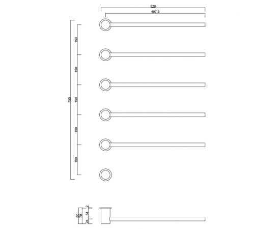 Полотенцесушитель электрический ABBER Charme AH4005MB черный матовый_, изображение 4