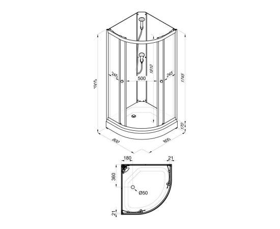 Душевая кабина Triton Ультра 80х80 А без крыши_, изображение 10