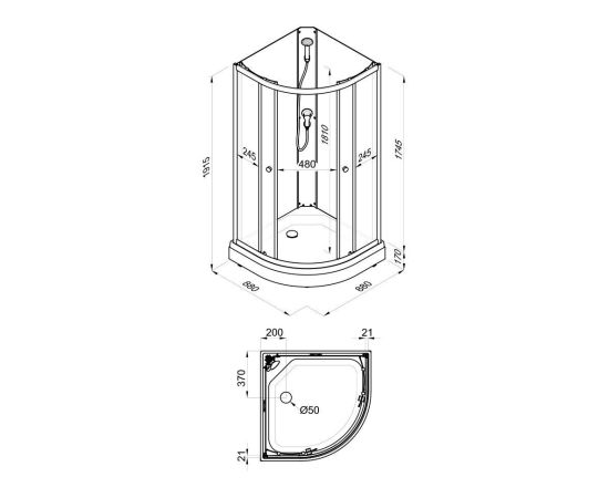Душевая кабина Triton Экстра 88х88 А без крыши_, изображение 7