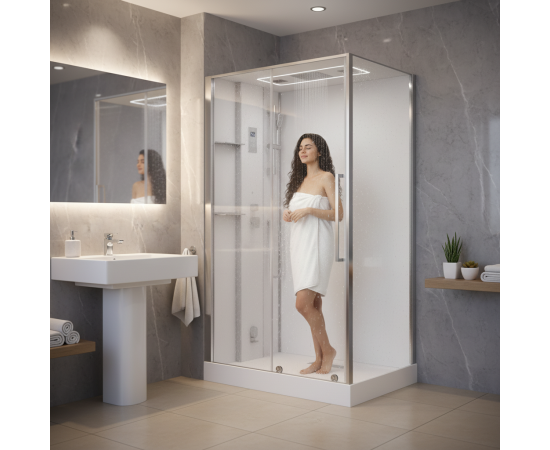 Душевая кабина Acquazzone Viktoria 120SL CHROME с паром_, изображение 3