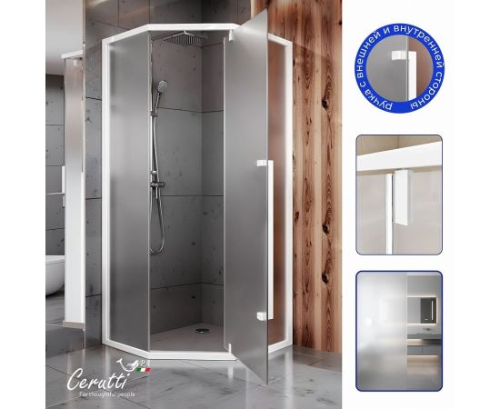 Душевое ограждение Ceruttispa C3AWF 90x90x195 см_, изображение 5