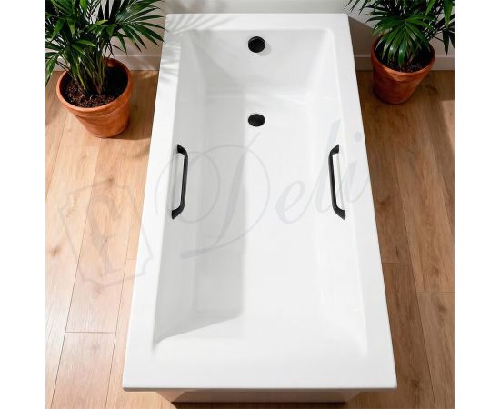 Ванна из литьевого мрамора Delice Diapason 150х75 матовая с черными ручками DLR330014RB-M_, изображение 19