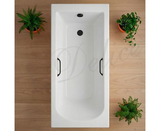 Ванна из литьевого мрамора Delice Scandi 190х80 глянцевая с черными ручками DLR330032RB-G_, изображение 18