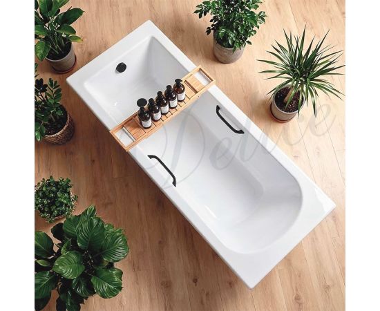 Ванна из литьевого мрамора Delice Scandi 165х70 глянцевая с черными ручками DLR330037RB-G_, изображение 14