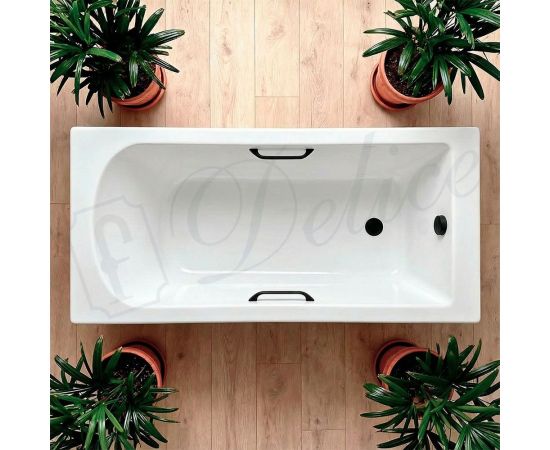 Ванна из литьевого мрамора Delice Scandi 175х70 глянцевая с черными ручками DLR330028RB-G_, изображение 16