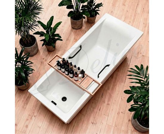 Ванна из литьевого мрамора Delice Diapason 180х80 глянцевая с черными ручками DLR330009RB-G_, изображение 15