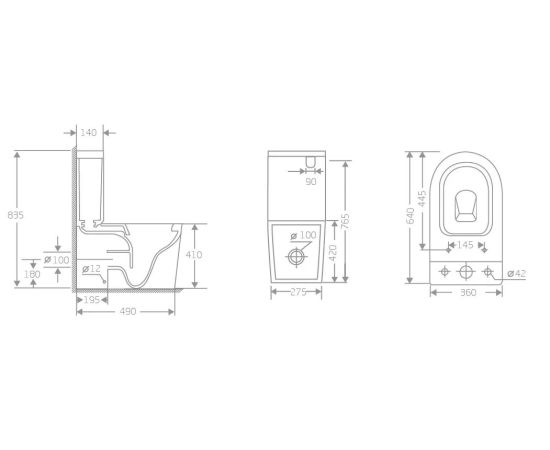 Унитаз напольный RIVER ONTARIO 640 WT белый глянец_, изображение 5