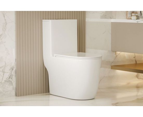 Унитаз ABBER Bequem AC1137T моноблок белый безободковый смыв торнадо_, изображение 7