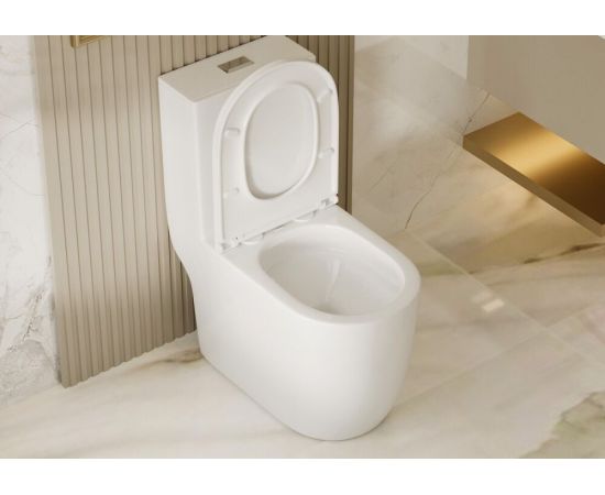 Унитаз ABBER Bequem AC1137T моноблок белый безободковый смыв торнадо_, изображение 8