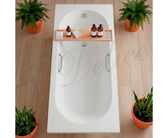 Ванна из литьевого мрамора Delice Bravo 180х70 глянцевая с ручками Хром DLR330064R-G_, изображение 10