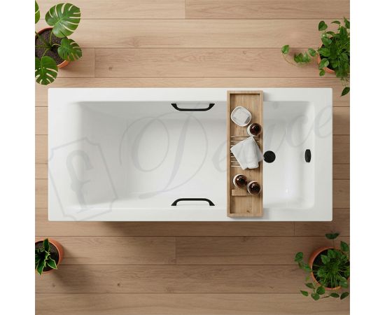 Ванна из литьевого мрамора Delice Diapason 180х75 матовая с черными ручками DLR330065RB-M_, изображение 9