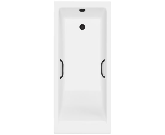 Ванна из литьевого мрамора Delice Diapason Ultra с узким бортом 170х75 глянцевая с черными ручками DLR330050RB-G_, изображение 11