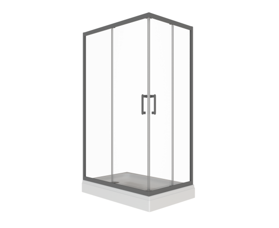 Душевое ограждение Triton Фикс-Графит 120х80 прямоугольник_