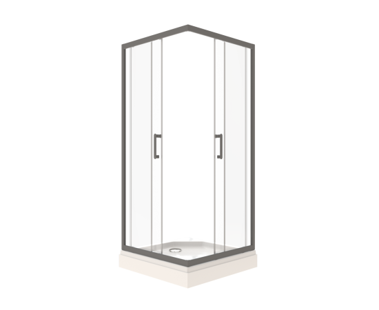 Душевое ограждение Triton Фикс-Графит 100х100 квадрат_, изображение 2