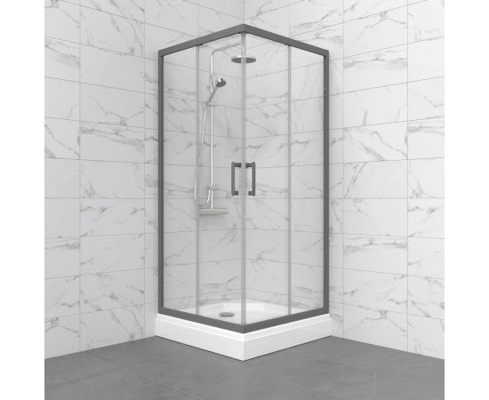 Душевое ограждение Triton Фикс-Графит 100х100 квадрат_, изображение 3