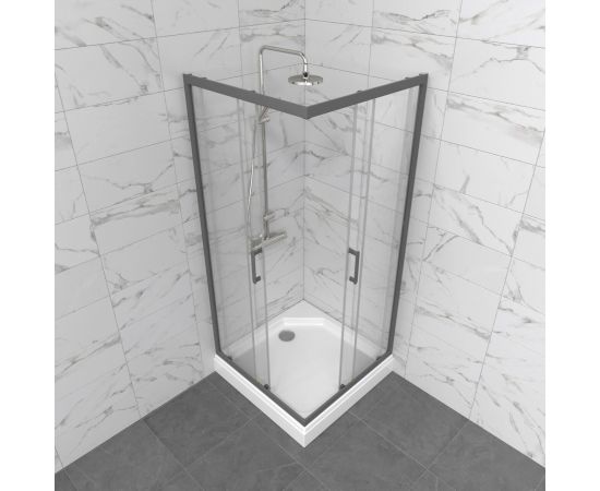 Душевое ограждение Triton Фикс-Графит 90х90 квадрат_, изображение 5