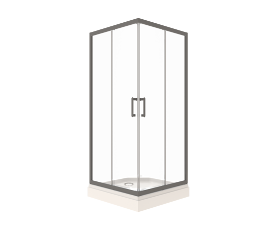 Душевое ограждение Triton Фикс-Графит 100х100 квадрат_