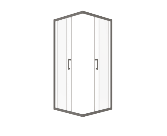 Душевое ограждение Triton Фикс-Графит 100х100 квадрат_, изображение 2