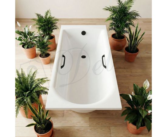 Ванна из литьевого мрамора Delice Astra 170х70 глянцевая с черными ручками DLR330055RB-G_, изображение 9