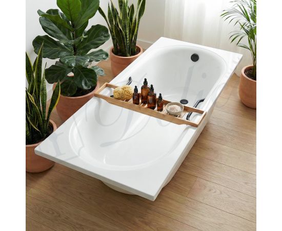 Ванна из литьевого мрамора Delice Dolce 170х70 глянцевая с черными ручками DLR330058RB-G_, изображение 8