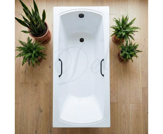 Ванна из литьевого мрамора Delice Veneto 170х75 глянцевая с черными ручками DLR330061RB-G_, изображение 8