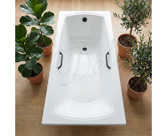 Ванна из литьевого мрамора Delice Veneto 170х75 глянцевая с черными ручками DLR330061RB-G_, изображение 10