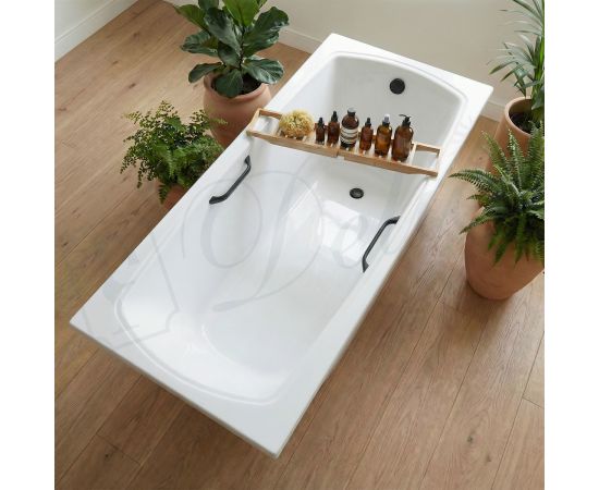 Ванна из литьевого мрамора Delice Veneto 180х75 глянцевая с черными ручками DLR330062RB-G_, изображение 9