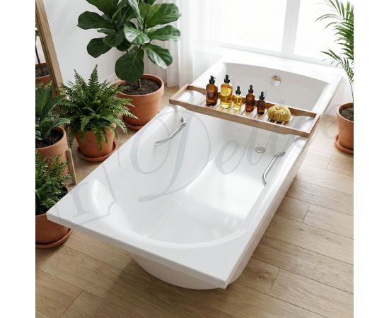 Ванна из литьевого мрамора Delice Astra 170х80 глянцевая с ручками Хром DLR330056R-G_, изображение 10