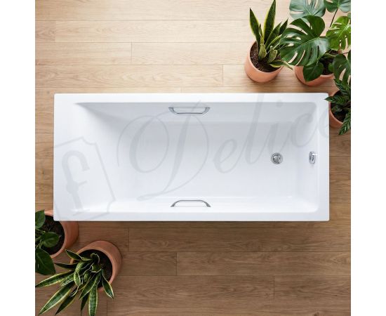 Ванна из литьевого мрамора Delice Diapason Ultra с узким бортом 170х75 глянцевая с ручками Хром DLR330050R-G_, изображение 8