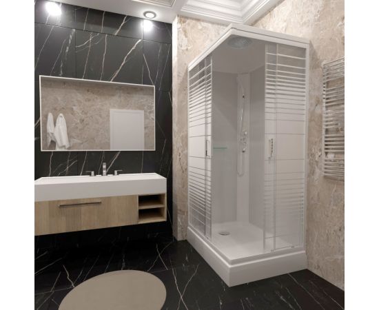 Душевая кабина Triton Квадро 80х120х228 низкий поддон_, изображение 5