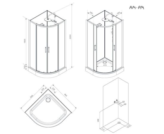 Душевая кабина AM.PM Above W9XC-401-9090BT 90x90 см без гидромассажа_, изображение 14