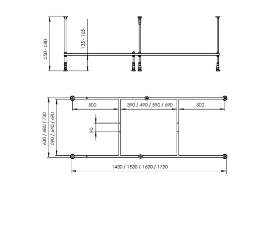 Каркас для ванны AM.PM Above W9XA-170-070W-R 170х70 см_, изображение 2