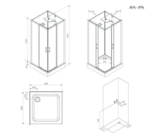 Душевая кабина AM.PM Above W9XC-403-9090MT 90x90 см без гидромассажа_, изображение 15