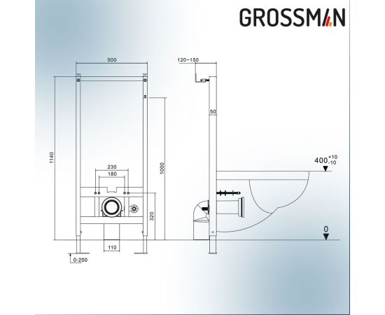 Комплект 2 в 1 Grossman инсталляция 901.K31.01.000 и унитаз GR-5501 impuls_, изображение 3