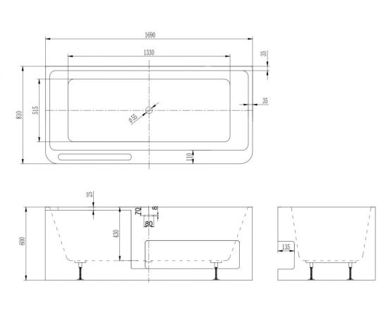Акриловая ванна ABBER AB9506 белая_, изображение 11