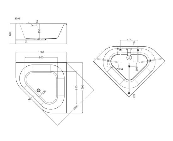 Акриловая ванна ABBER AB9507-1.5 белая_, изображение 9