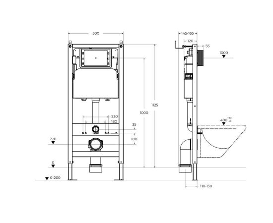Инсталляция для унитазов в комплекте с кнопкой смыва BelBagno BB-101-M-BC_, изображение 13
