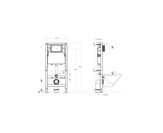 Инсталляция для унитазов сборная из двух частей фронтальное управление для механической кнопки BelBagno BB-109-M-C_, изображение 12