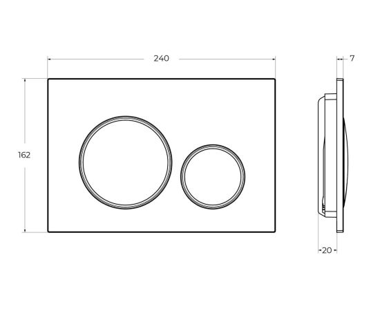 Кнопка смыва BelBagno BB-17C-GM оружейная сталь_, изображение 3