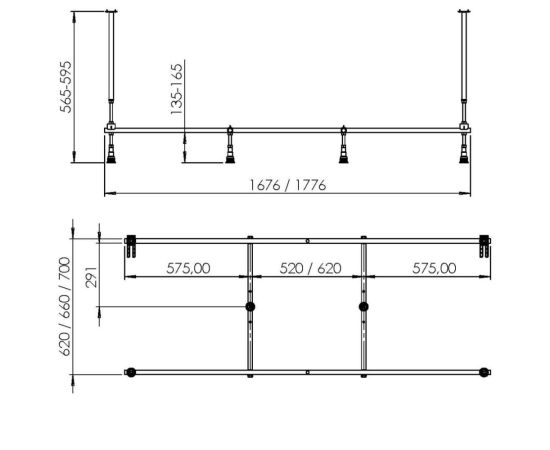 Каркас для ванны AM.PM Libre W60A-170-070W-R 170x70 см_, изображение 2