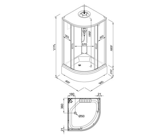 Душевая кабина Triton Лайн 90х90х218 В_, изображение 7